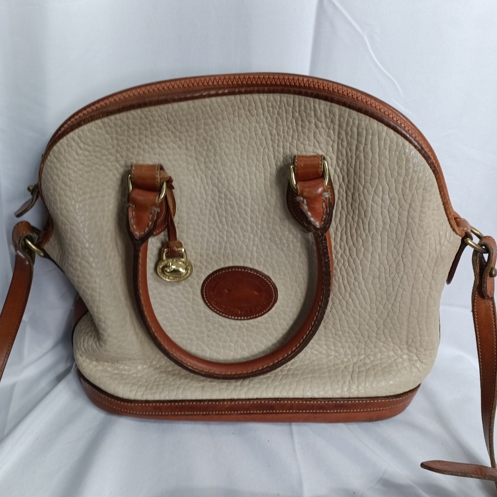 Dooney & Bourke All Weather Leather Satchel Bone British Tan Vintage Crossbody